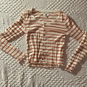 Xs True craft Orange and white striped long sleeve